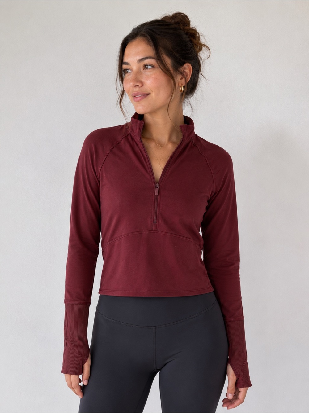 lululemon athletica Women's Burgundy Half-Zip Pullover